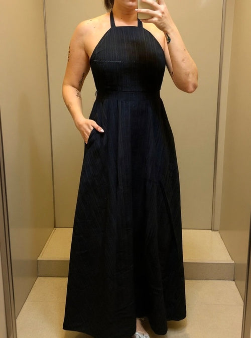 Backless halter dress