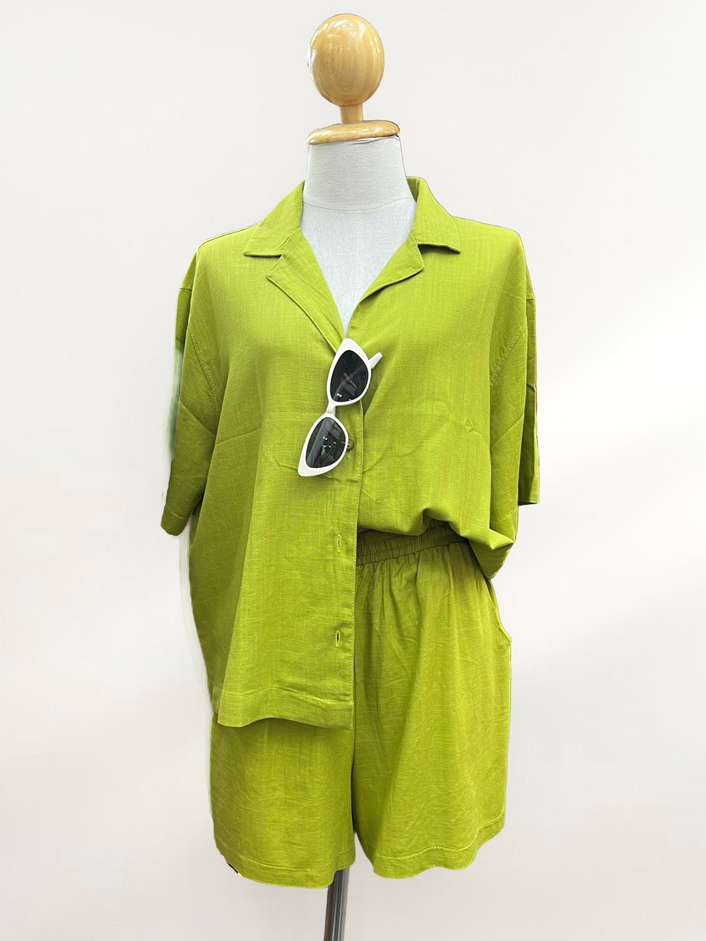 Linen shirt & short set