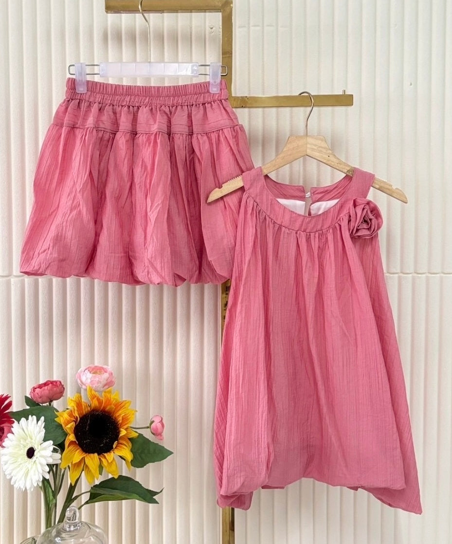 Rose top and skirt set