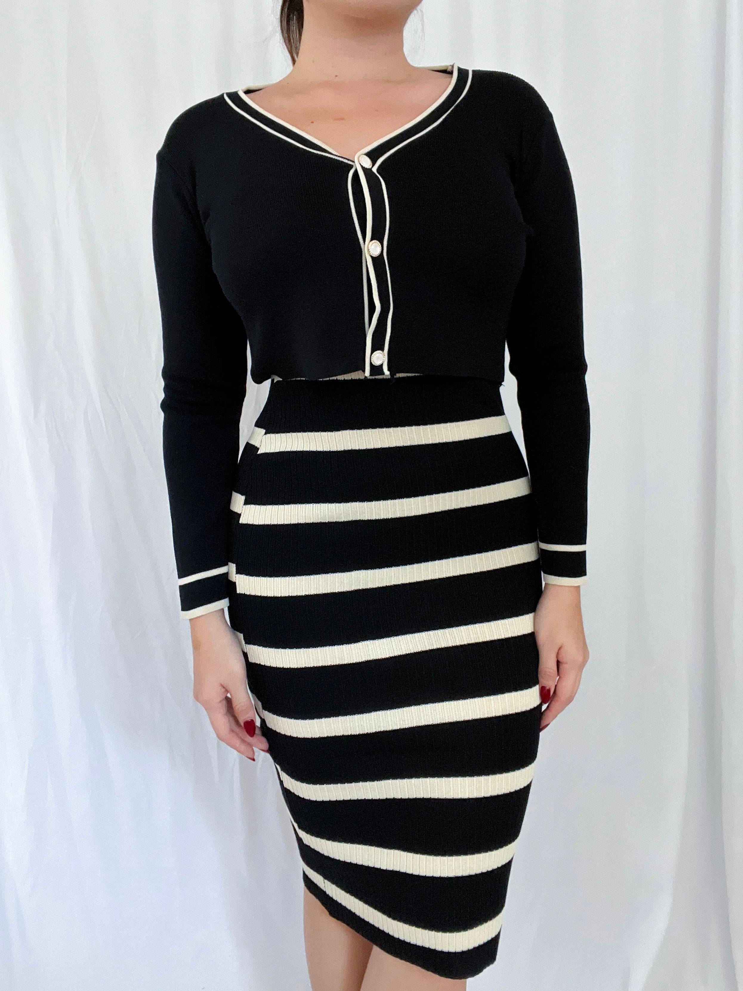 Bodycon dress with cardigan
